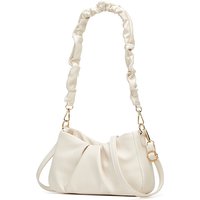 French-Style Versatile White Pleated Cloud Bag for Women, New Pearl Chain Underarm Bag, Single Shoulder Crossbody Bag for Women