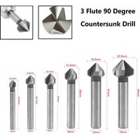 1/6pcs 3 Flute Countersink Drill Bit 90 Degree Chamfering Tools Chamfer Cutter Chamfering Cutter Wood Metal Hole Drilling Tool