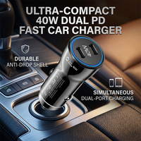 40W Dual Port PD Car Charger Adapter Stable Current Fast Charging Multi Protection For Phones Tablets Cams For iPhone 17 Pro MAX