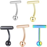 5pcs/lot 14G 10mm/12mm Surgical Stainless Steel Bar Belly Button Rings Set Navel Barbell Ball Studs Body Piercing Jewelry