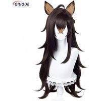 Dehya Cosplay Wig Game Impact Sumeru 80cm Long Heat Resistant Synthetic Hair Anime Halloween Party Wigs Ear + Wig Cap