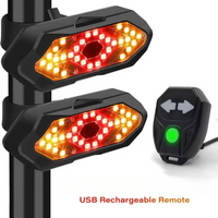 AliExpress NONE Bike Turn Signal Rear Light Wireless LED USB Rechargeable Tail Lamp Remote Control Warning Light for Bicycle Safety Accessories