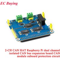 2 Channel Isolated CAN Expansion HAT MCP2515 SN65HVD230 Multi Onboard Protection Circuit for Raspberry Pi STM32 RS485 CAN HAT