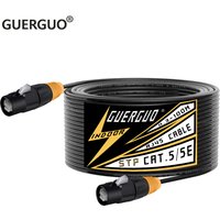 Cat5/6 EtherCON Extension Shielded Cable Male to Male/Female Indoor&Outdoor STP/SFTP Cable with Button Waterproof RJ45 0.3M-100M