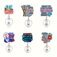 Funny Acrylic Nurse Retractable Badge Reel with Metal Clip for Key,Keychain,ID Card Holder,Great Gifts for Women,Doctor,Nurse