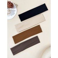 4pcs Fashionable solid color casual versatile simple sports fitness headband