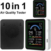 10-in-1 Air Quality Tester Real-Time Air Quality Meter with Display Temperature Humidity Detector for Home Cars Plants