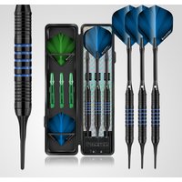 Huanqu 19g Professional Soft Tip Dart Set, 3 Competitive Darts, Blue and Green Dual-Color Non-Slip Iron Dart Shafts, 2Ba Universal Interface, Equipped with Spare Soft Tip Dart Heads, Dart Shafts, Pet