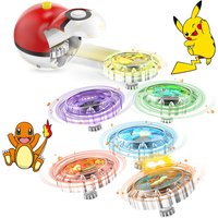 Pikachu Charmander Eevee Battle Plate PokéBall Kids Christmas Gifts Pokemon Launcher Gyroscope Rotating Children's Arena Toy Set