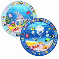 1pc Round dolphi Jellyfish Inflatable PVC Baby Playing Water Mat Toddler Pad Kids Early Education Activity Toys Mat Cushion Gift