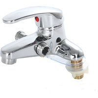 Bathroom Two-Hole Sink Faucet, Zinc Alloy Dual Handle Mixer Tap, Ceramic Valve & 10cm Installation