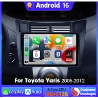 Android 16 Car radio Navigation Multimedia Player For Toyota Yaris 2005 - 2012 Carplay Auto Stereo video GPS DAB+ DSP WIFI+4G