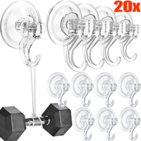 1-20pcs Transparent Suction Cup Hook Removable Vacuum Wall Bags Towel Hanging Hanger Kitchen Bathroom Window Glass Sucker Hooks