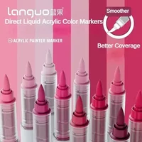Languo 9 Color Direct Liquid Acrylic Paint Art Marker Pen DIY Painting Drawing for Christmas Stone Mug School Art Supplies Pens