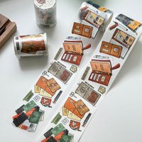 DengDeng Studio Vintage Journal Book Washi-Papierband für Kartenherstellung, DIY-Scrapbooking, Planung, Dekorative Aufkleber