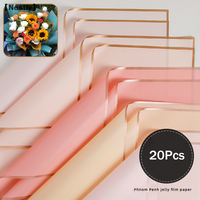 20 Sheets Flower Wrapping Paper With Golden Edges Waterproof Bouquet Packaging Birthday Wedding DIY Gift For Mother WifeใNestใ