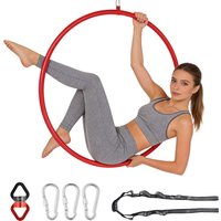 Einpunkt-Aerial-Hoop, 85cm/90cm Aerial-Yoga-Hoop mit 227 kg Tragkraft für Heimtraining, Tanz und Kunst-Yoga