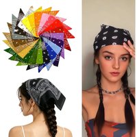1/2/4/10pcs Hip Hop Cowboy Paisley Scarf Large Bandana Head Square Scarf Men Women 54x54cm Black Red White