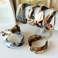 New Style Printed Tie Dye Headband Retro Oil Painting Style High-end Feel Women's Headband Fashionable and Versatile Headwear