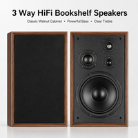 280W*2 8/10Inch High Power Bookshelf Speaker 4-Way 8Ohm Wooden Surround Speaker Hifi Fever Passive Sound Box for Home Theater TV