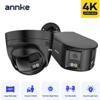 ANNKE 8MP Dual-Lens POE Camera 180° Wide Angle Outdoor Security Human/Vehicle Detection Smart Hybrid Light Two-Way Audio IP67