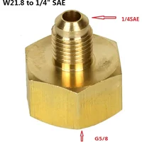 1pc Car Conditioner Adapter Bottle Adapter For R134A W21.8 To 1/4'' SAE Air Conditioning Brass High Quality
