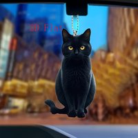 1/3PCS Mysterious Black Cat Acrylic Car Interior Decor Accessories Pendant Bag Packaging Decoration Keychain Jewelry Accessories