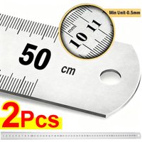 50cm Stainless Steel Metal Straight Ruler Double Sided Precision Measuring Tool Metric Ruler DIY Drawing Centimeter Inches Scale