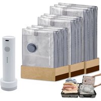 Vacuum Bags for Travel with Rechargeable air Pump, Carry-on Compression Packing Storage Bag for Luggage Suitcase and Space Saver