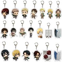 Attack On Titan Anime Peripheral Acrylic Figure Display Keychain Pendant Eren Mikasa Levi Creative Decorative Gift Accessories