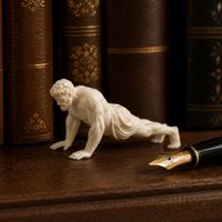 3D Printed Muscle Man Push-Up Sculpture, Greek Retro Fitness Figurine Desktop Decor, Art Statue for Office Bookshelf Gym Shelf,