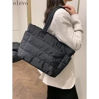 High-end Minimalist Women's Tote Bag | Lightweight Fluffy Nylon Casual Handbag