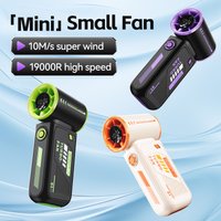 2025 New High Speed Turbo Small Air Cannon Electric Fan Portable Digital Display Handheld Fan USB Charging Fan Outdoor Mini Fan