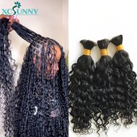 Bulk Human Hair For Braiding Wet And Wavy No Weft Double Drawn Wholesale Burmese Boho Braids Human Hair Extensions Water Wave