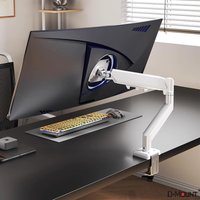 D-MOUNT D90 metal aluminum 13"-32" monitor desktop stand mount gas spring arm full motion rotate clamp 0-60mm grommet 2-10KG