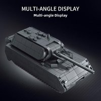 LeYi Mouse Style Heavy Tank WWII Military Assembly Model Building Blocks Desktop Ornaments Toys for Boys Gift
