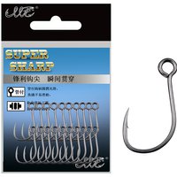 20Pcs/set Fish Hooks 4# 6# 8# 10# 12# Big Eye Single Fishing Hooks Lnline Fish Hooks For Live Bait&Hardbait Fishing Accessories