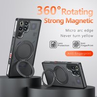 For ZTE Nubia RedMagic 11 / 11s Pro Plus Case 360° Magnetic Rotating Stand Frosted Acrylic Cover For ZTE Shockproof For Magsafe