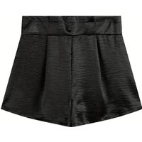 Women's High Waist Satin Shorts - Pleated Front Wide Leg Casual Dressy Shorts
