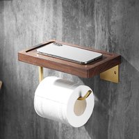 Wall-Mounted Wood Toilet Paper Holder Alloy Tissue Rack Organizing Bathroom Accessories Tissue Holder for Bathrooms
