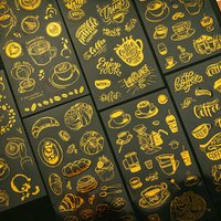 Journal GO Coffee Elective Course Vintage Baking Bronzing Stickers Collage Creative Journal Scrapbooking Planner Decals