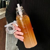 600ML Elegant Leakproof Water Bottle with Time Scale Stay Hydrated Daily Lightweight for Fitness & Outdoor Adventures Straw Cup