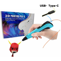 New 3D Printing Pen, Suitable 3D Pen Set for Children, PLA Filament, Children's Birthday or Christmas Gift