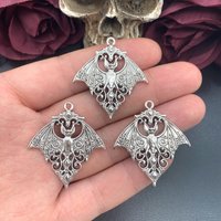 4pcs 40*36mm Gothic Vampire Bat Charm Retro Bat Halloween Pendant Designer Charms For Jewelry Making DIY Jewelry Findings
