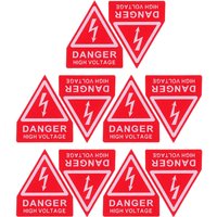 10Pcs Caution Stickers High Voltage Warning Signs Self-Adhesive Electrical Hazard Labels for Safety Signs