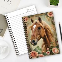 Horses & Flowers Notebook,Journal,Blank Lined Pages,Ideal Gift for Note-Taking,Inspiring for Men and Women, Perfect for Students
