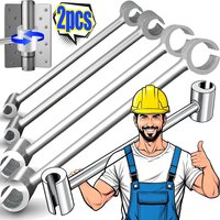 S/L Double Head Door Hinge Spanner Adjusting Door Hinges Gap Repair Wrench Round Bolt Repaired Spanners Labor-Saving Hand Tools