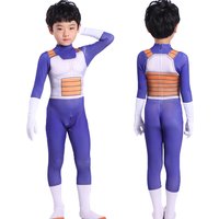 Pearl Vegeta Super Saiyan Combat Dress Children's Stage Activity Performance Costume Superhero with Blue Gold Black Hair