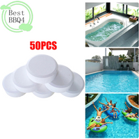 (BBQ4)50pcs/bottle Swimming Pool Cleaning Tablet Chlorine Bromine Tablets Cleaner Swimming Spa Household Cleaning Supplies