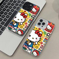 Case for iPhone 14 15 16 Plus 16e 11 12 13 Pro Max 17 Air Soft Cover Cute Sanrio Hello Kitty